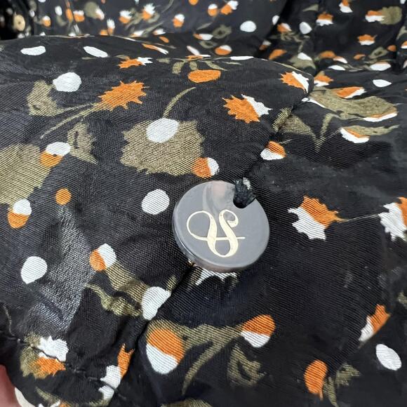 Scotch & Soda Shirt Womens Large Black Fall Print Acorn 100% Viscose Button Up‎ - Picture 15 of 16